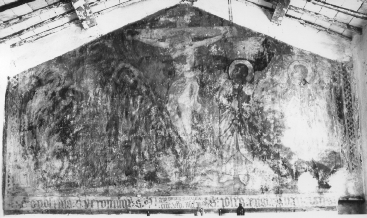 Cristo crocifisso tra Santi (dipinto, complesso decorativo) - ambito umbro (sec. XV)