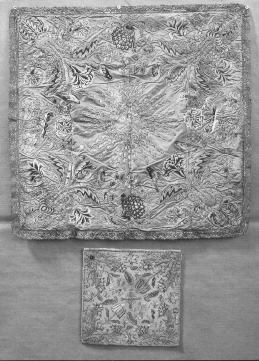 borsa per elemosine, elemento d'insieme - manifattura Italia centrale (sec. XVIII)