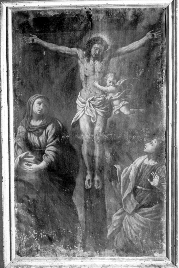 Cristo crocifisso (dipinto, opera isolata) di Refini Francesco (attribuito) (seconda metà sec. XVII)