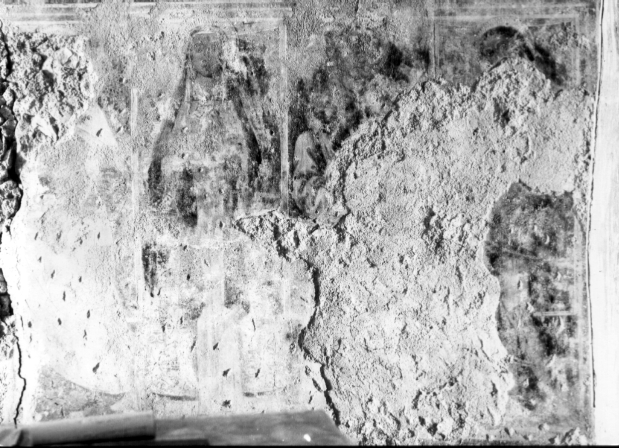 Madonna con San Pietro Martire e San Sebastiano (dipinto, complesso decorativo) - ambito umbro-laziale (inizio sec. XVI)