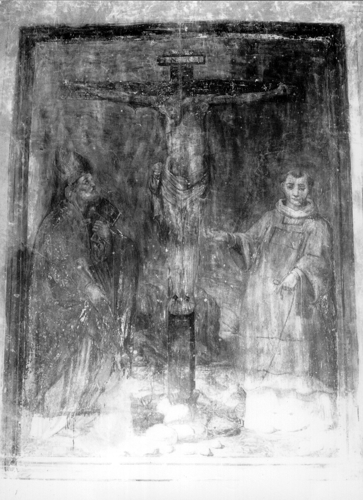 Cristo crocifisso tra Santi (dipinto, opera isolata) - ambito umbro (sec. XVII)