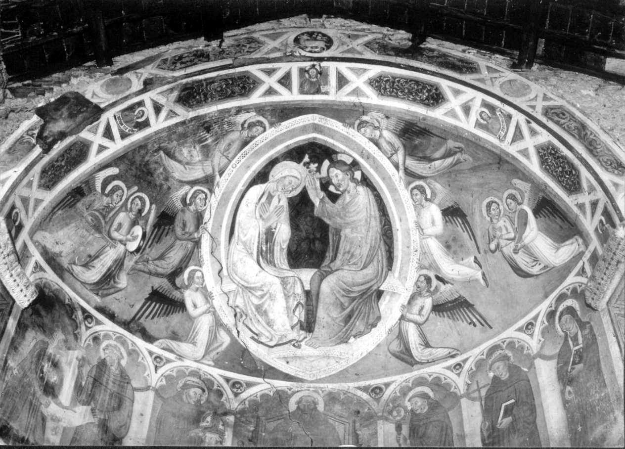 incoronazione di Maria Vergine (dipinto, complesso decorativo) di Maestro di Eggi (attribuito) (sec. XV)