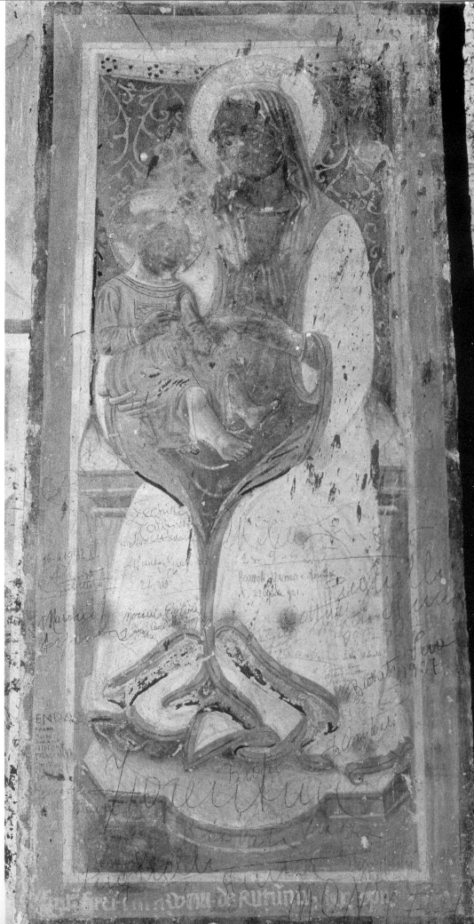 Madonna con Bambino (dipinto, complesso decorativo) - ambito umbro (prima metà sec. XV)