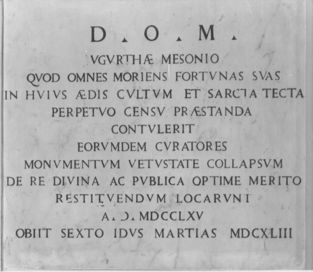 lapide commemorativa, opera isolata - bottega umbra (sec. XVIII)