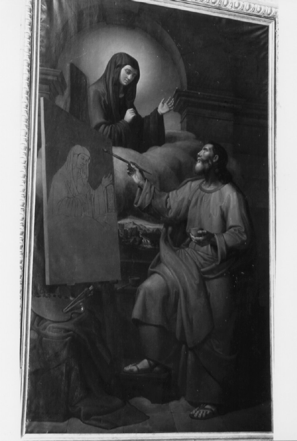 San Luca ritrae la Madonna (dipinto, opera isolata) di Leoncilli Girolamo (sec. XIX)