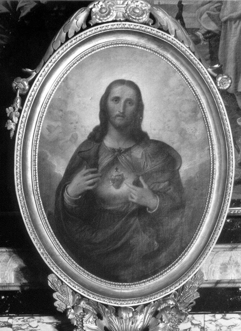 Sacro Cuore di Gesù (dipinto, opera isolata) di Minardi Tommaso (attribuito) (sec. XIX)