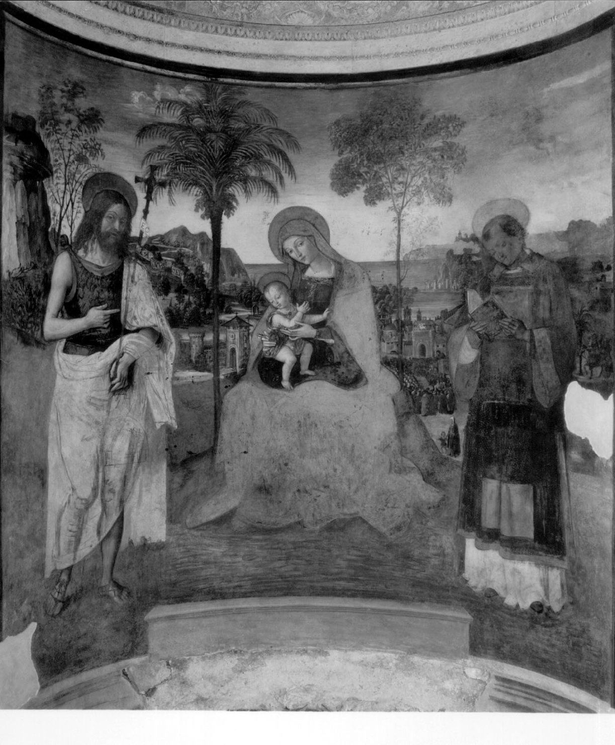 Madonna con Bambino e Santi (dipinto, complesso decorativo) di Bernardino di Betto detto Pinturicchio (attribuito) (sec. XV)