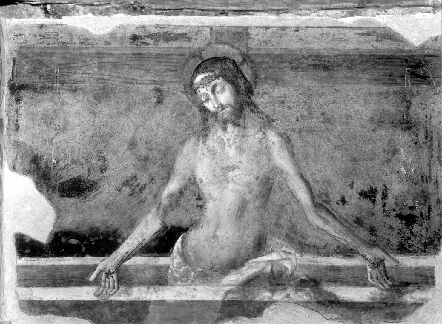 Cristo in pietà (dipinto, complesso decorativo) di Bernardino di Betto detto Pinturicchio (attribuito) (sec. XV)