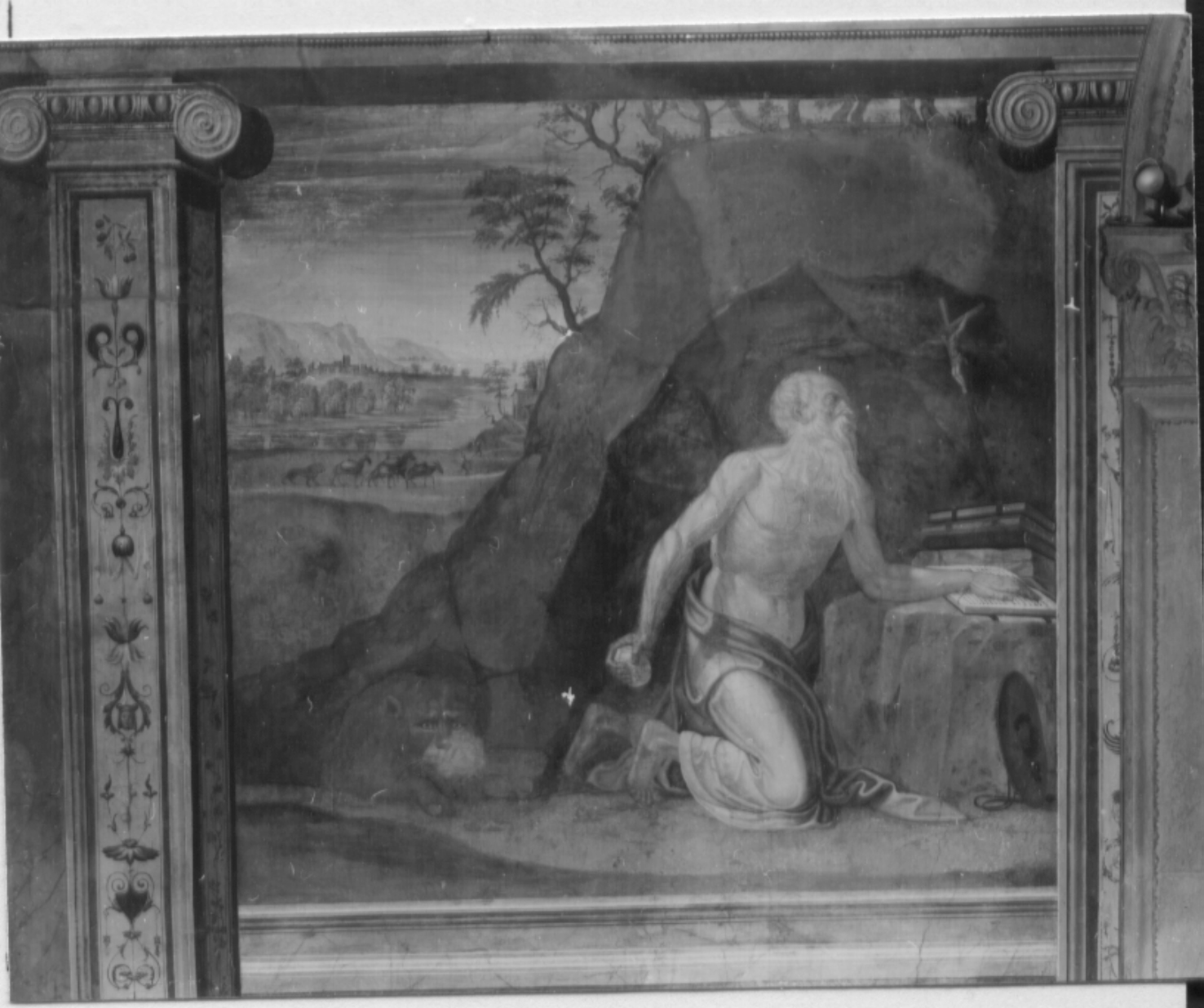 San Girolamo penitente (dipinto, complesso decorativo) di Santoro Giacomo (attribuito) (prima metà sec. XVI)