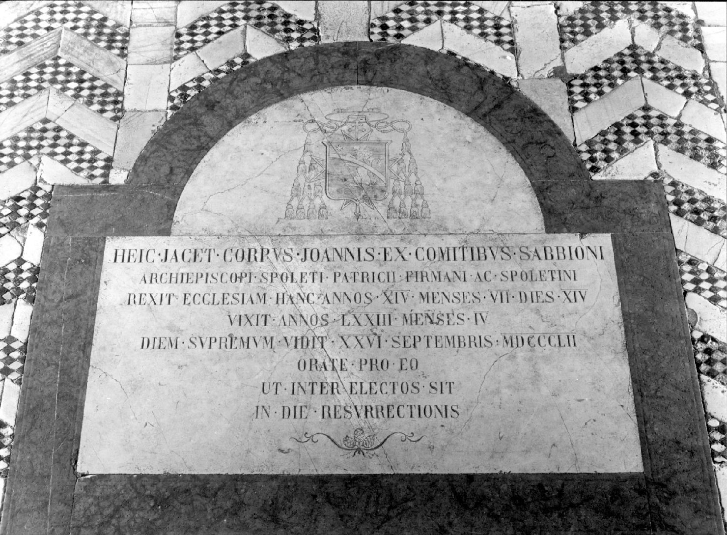 lapide commemorativa, opera isolata - bottega umbra (sec. XIX)