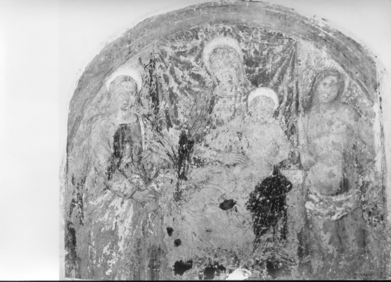 Madonna con Bambino e Santi (dipinto, opera isolata) di Giovanni di Pietro detto Spagna (scuola) (inizio sec. XVI)