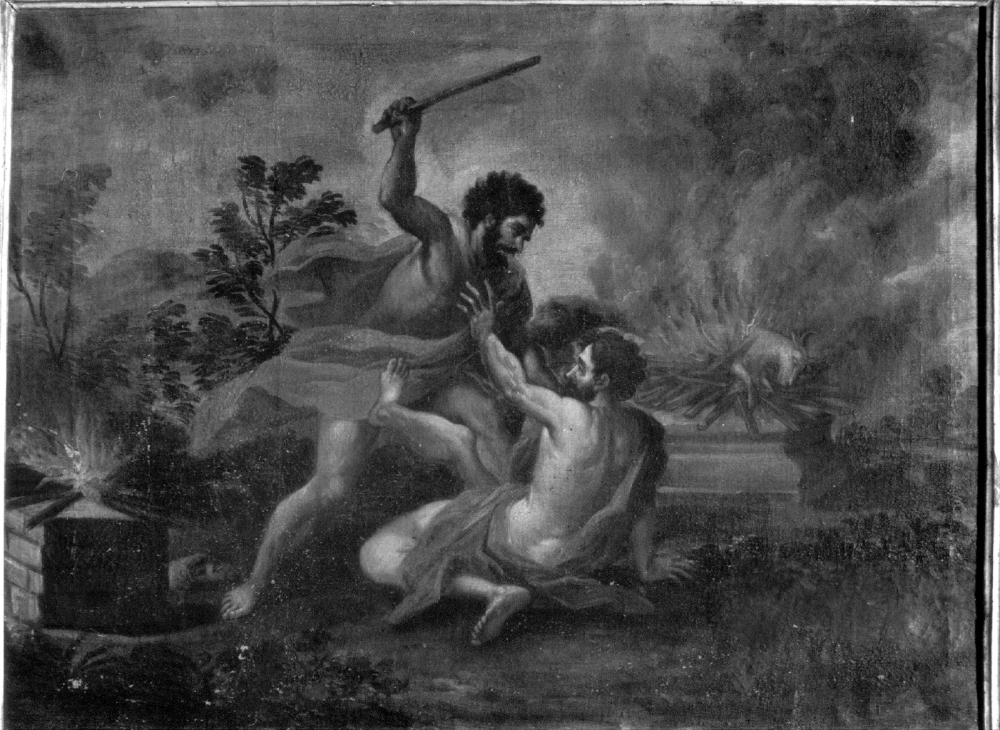 Caino uccide Abele (dipinto, opera isolata) - ambito umbro-laziale (fine/inizio secc. XVII/ XVIII)