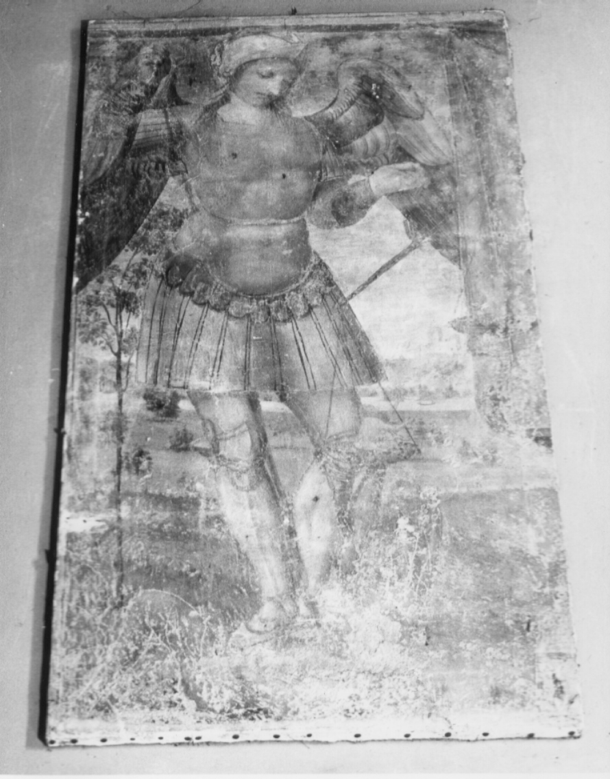 San Michele Arcangelo (dipinto, opera isolata) di Giovanni di Pietro detto Spagna (scuola) (prima metà sec. XVI)