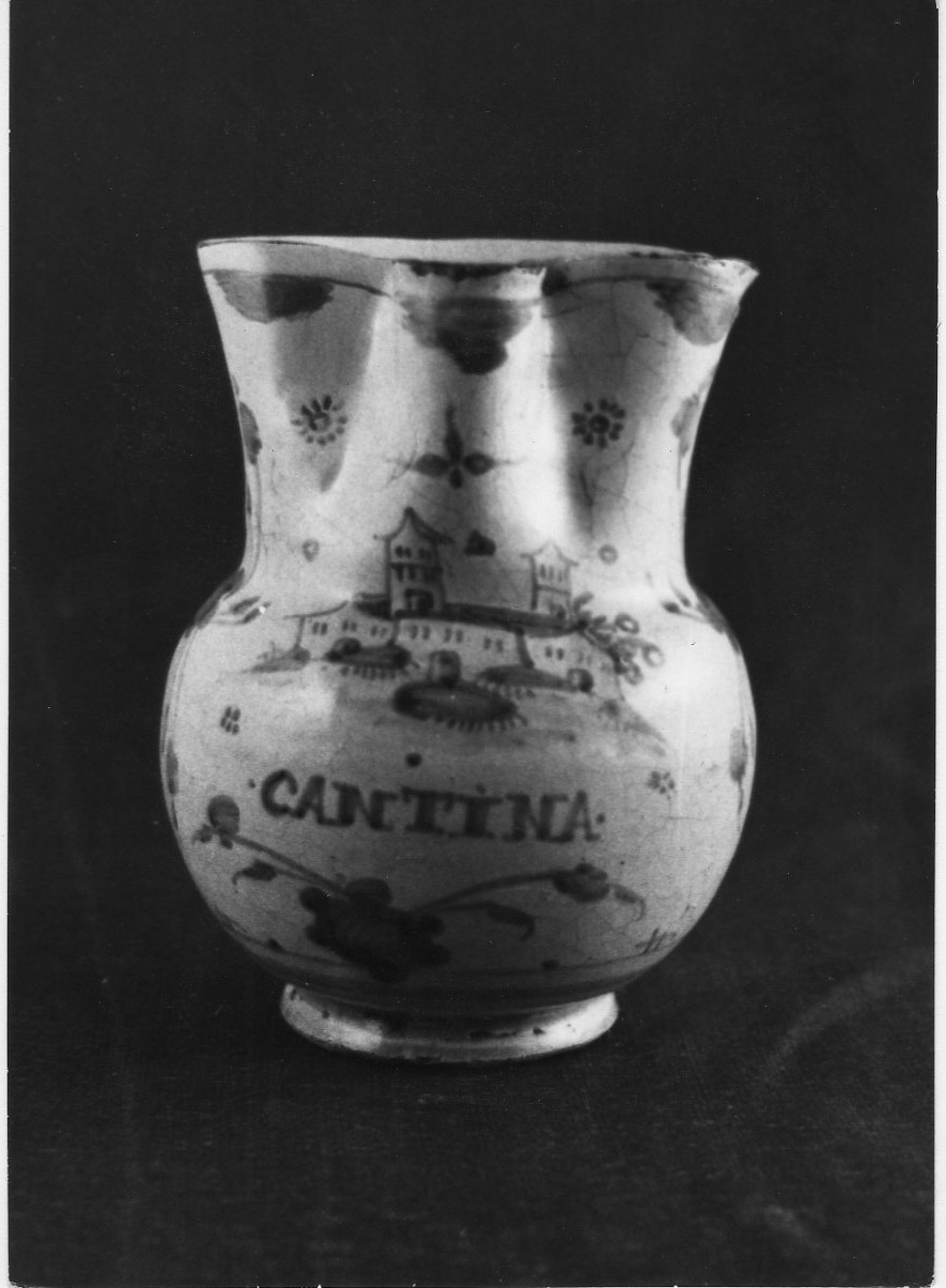 brocca, opera isolata - bottega derutese (secc. XVII/ XVIII)