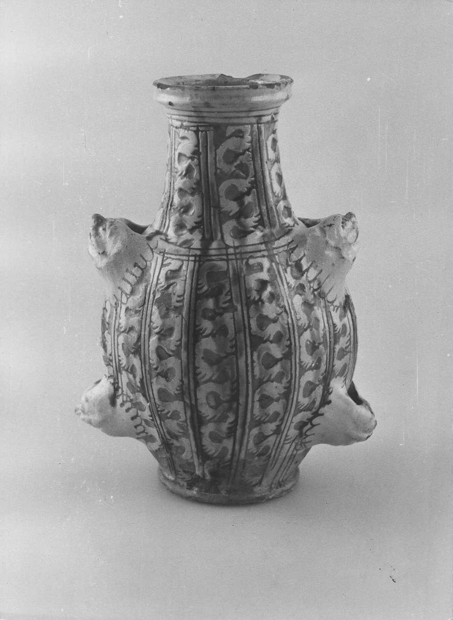 fiasca di pellegrinaggio, opera isolata - bottega emiliana (secc. XVI/ XVII)