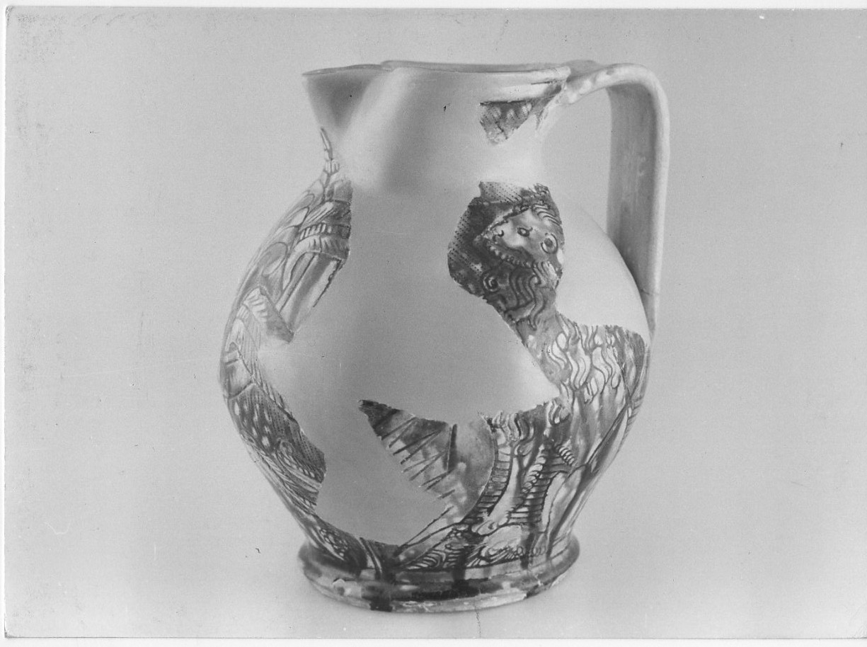 brocca, opera isolata - bottega emiliana (secc. XVI/ XVII)