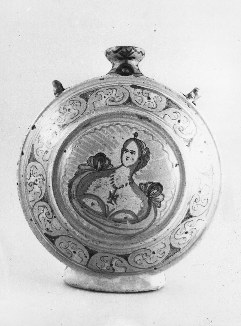 fiasca di pellegrinaggio, opera isolata - bottega italiana (sec. XVII)