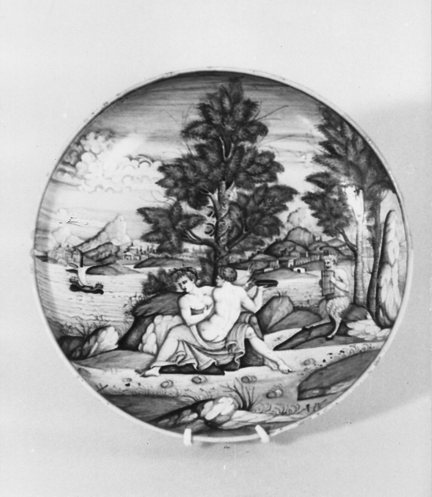 piatto da pompa, opera isolata - bottega urbinate (prima metà sec. XVI)