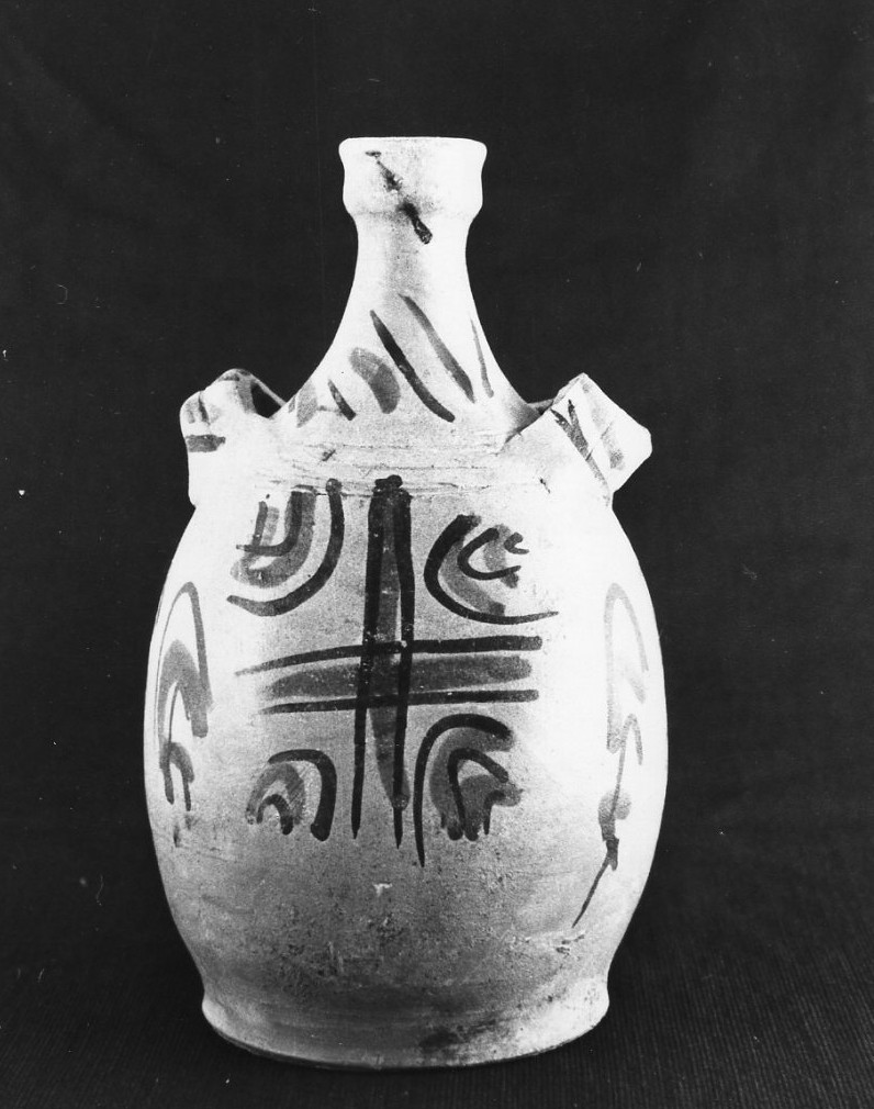 fiasca di pellegrinaggio, opera isolata - bottega Italia centrale (secc. XIV/ XV)