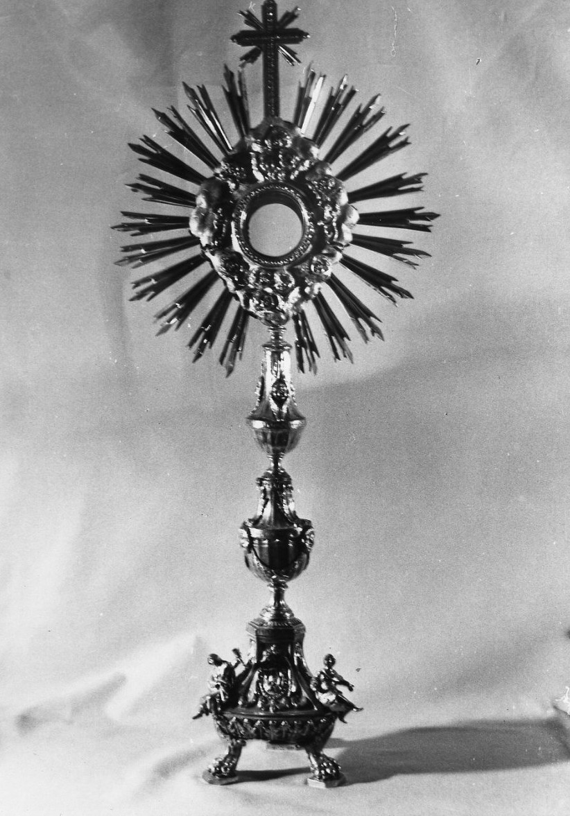 ostensorio - a raggiera, opera isolata - bottega italiana (secc. XVIII/ XIX)