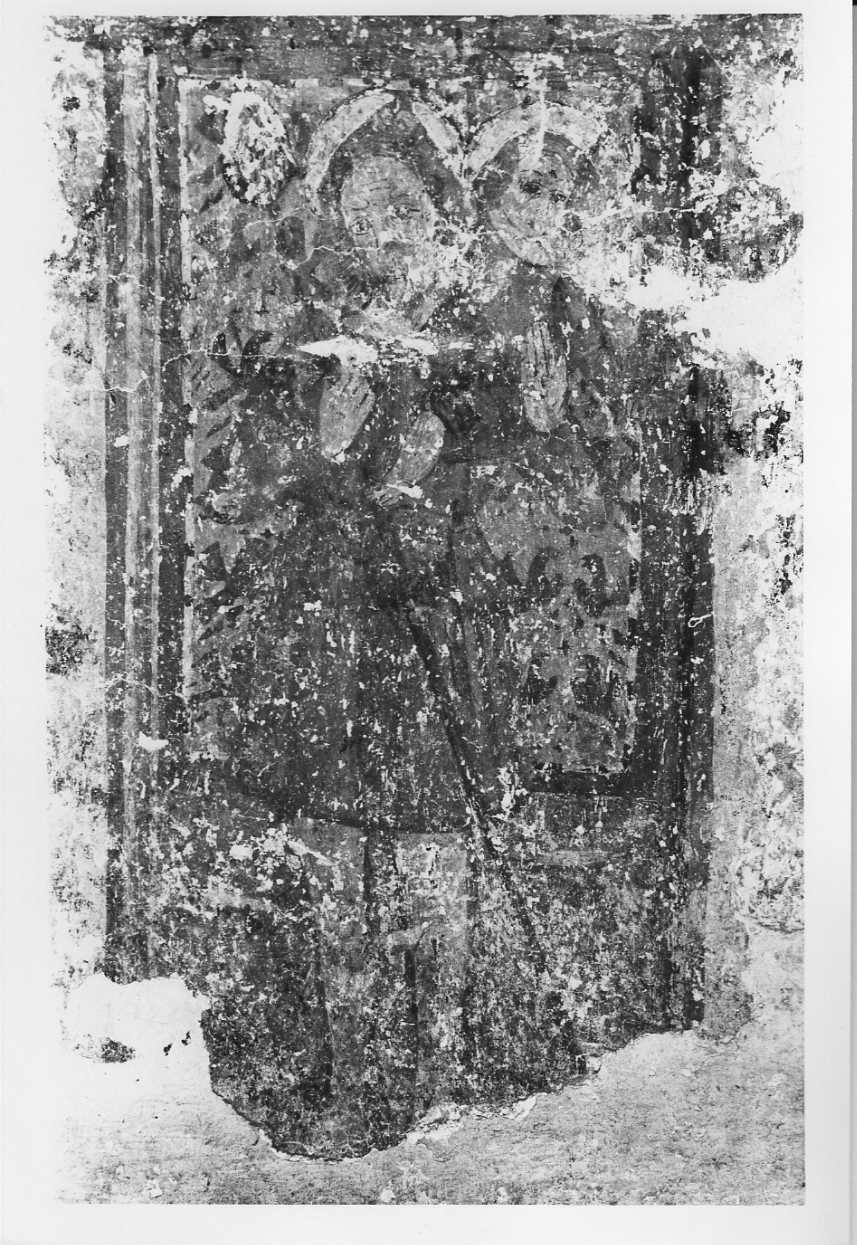 San Cristoforo guada il fiume con Gesù Bambino sulle spalle (dipinto, opera isolata) - ambito umbro (sec. XV)