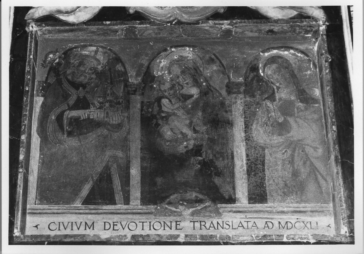 Madonna col Bambino e i SS. Benedetto e Scolastica (dipinto, elemento d'insieme) - ambito Italia centrale (inizio sec. XVI)