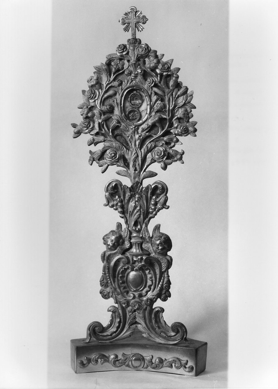 reliquiario fitomorfo, opera isolata - bottega umbra (sec. XIX)