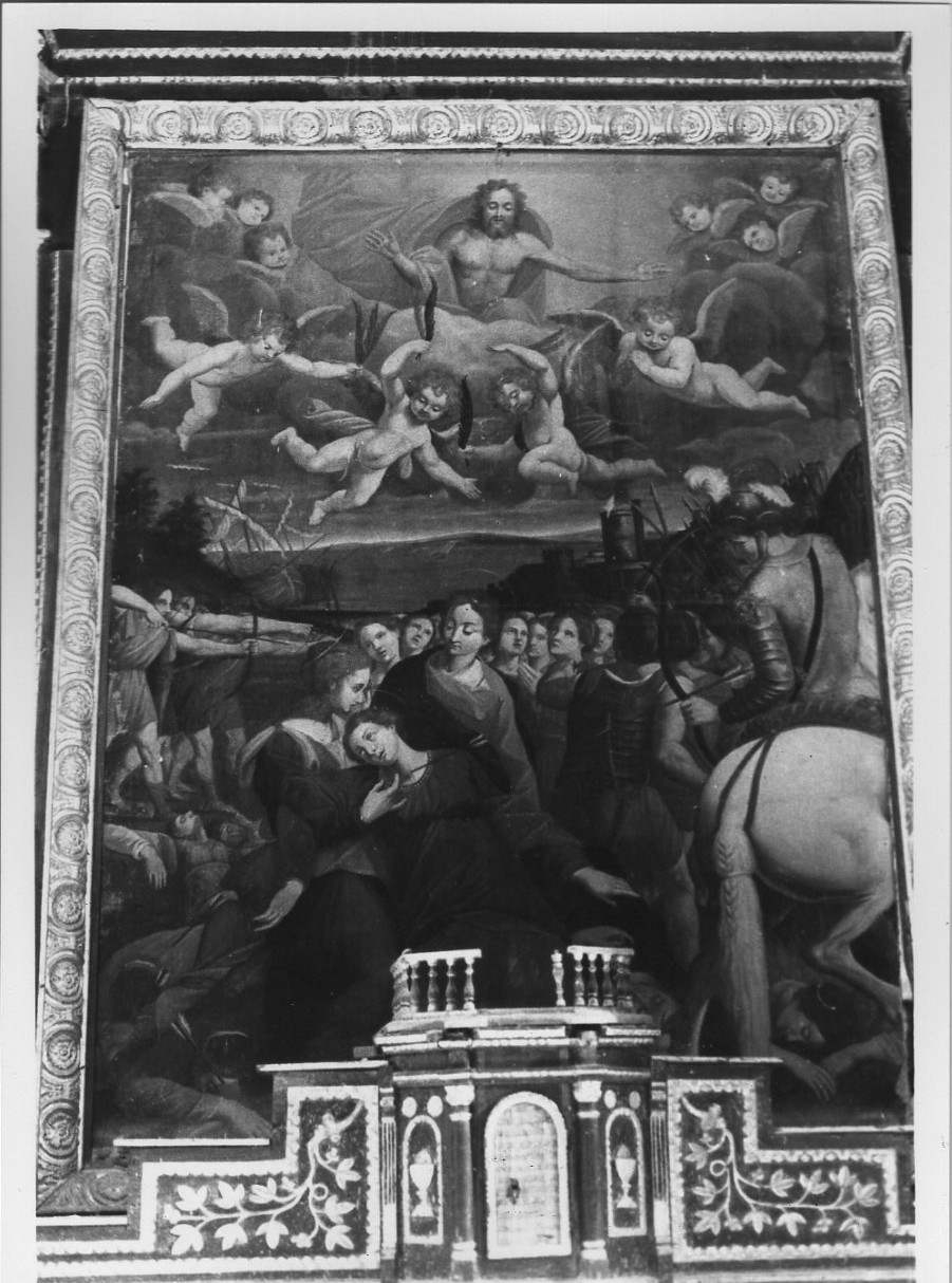 Martirio di Sant'Orsola (dipinto, elemento d'insieme) - ambito umbro (primo quarto sec. XVII)