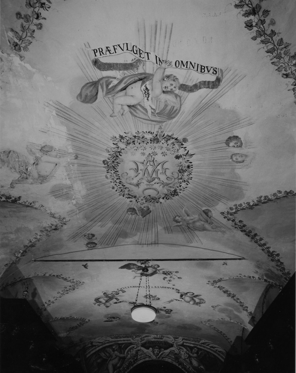 angeli adoranti il monogramma mariano (dipinto, complesso decorativo) di Brocchi Pasquale (sec. XVIII)