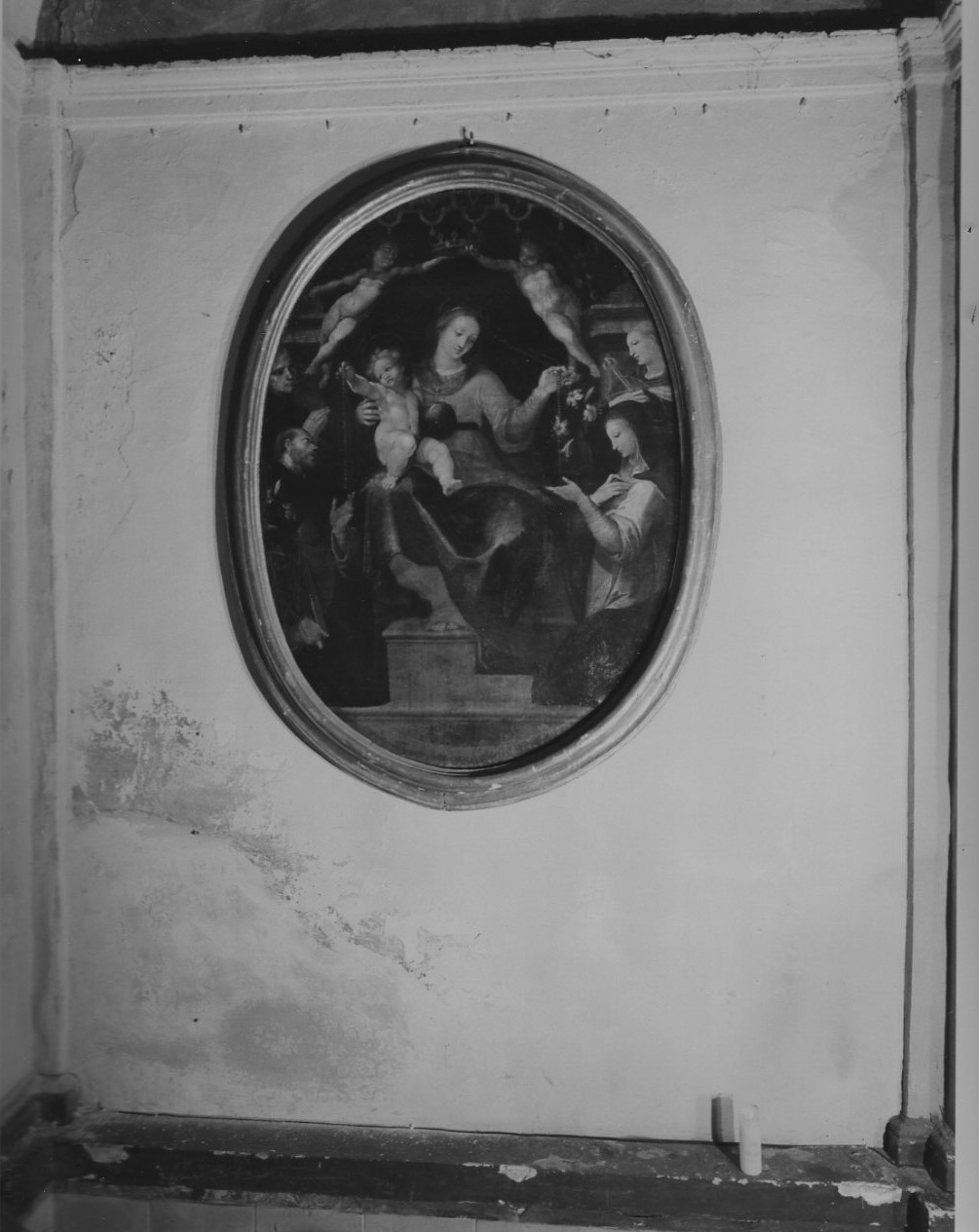 Madonna del Rosario (dipinto, opera isolata) di Barbiani Bartolomeo (inizio sec. XVII)