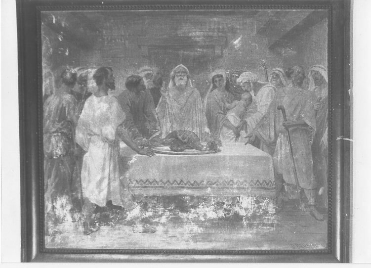 cena pasquale ebraica (dipinto, opera isolata) di Bruschi Domenico (seconda metà sec. XIX)