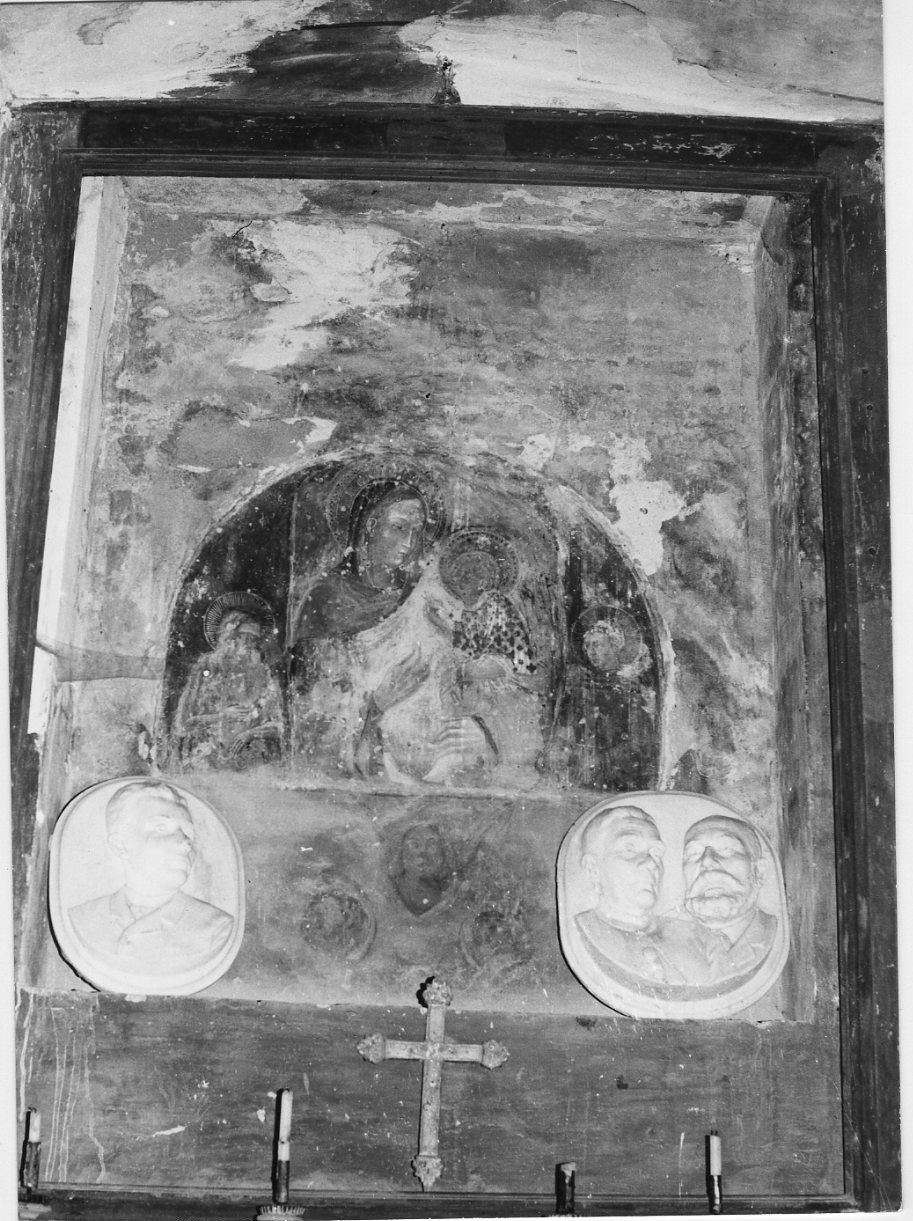 Madonna con Bambino e altri personaggi (dipinto, opera isolata) - ambito Italia centrale (sec. XIV)