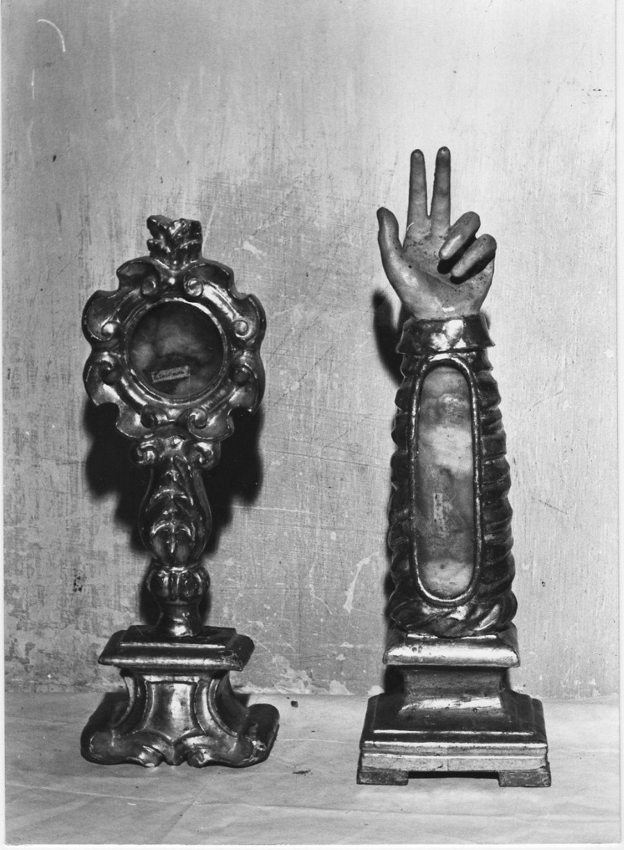 reliquiario - a ostensorio, coppia - bottega umbra (sec. XVII)