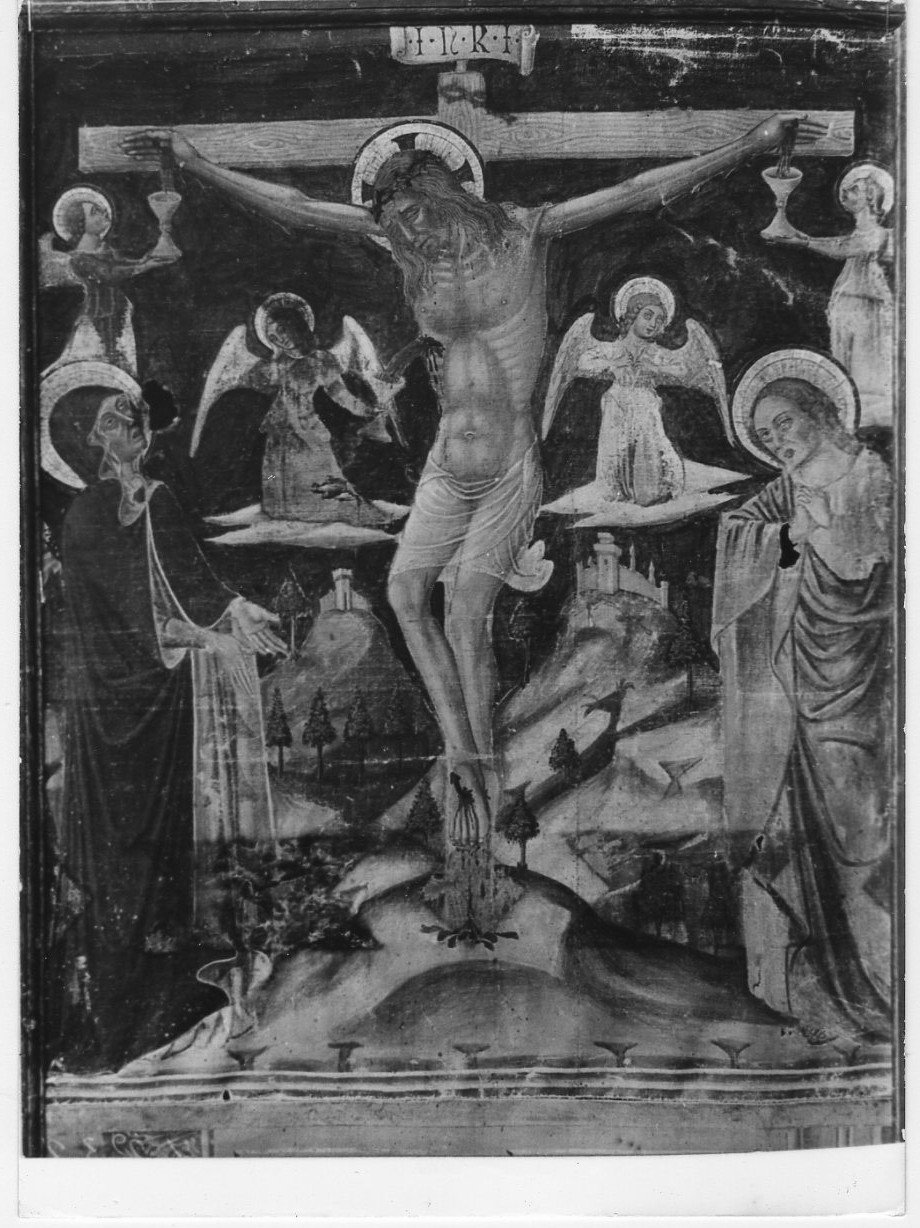 crocifissione di Cristo (stendardo, opera isolata) di Niccolò di Liberatore detto Alunno (attribuito) (seconda metà sec. XV)