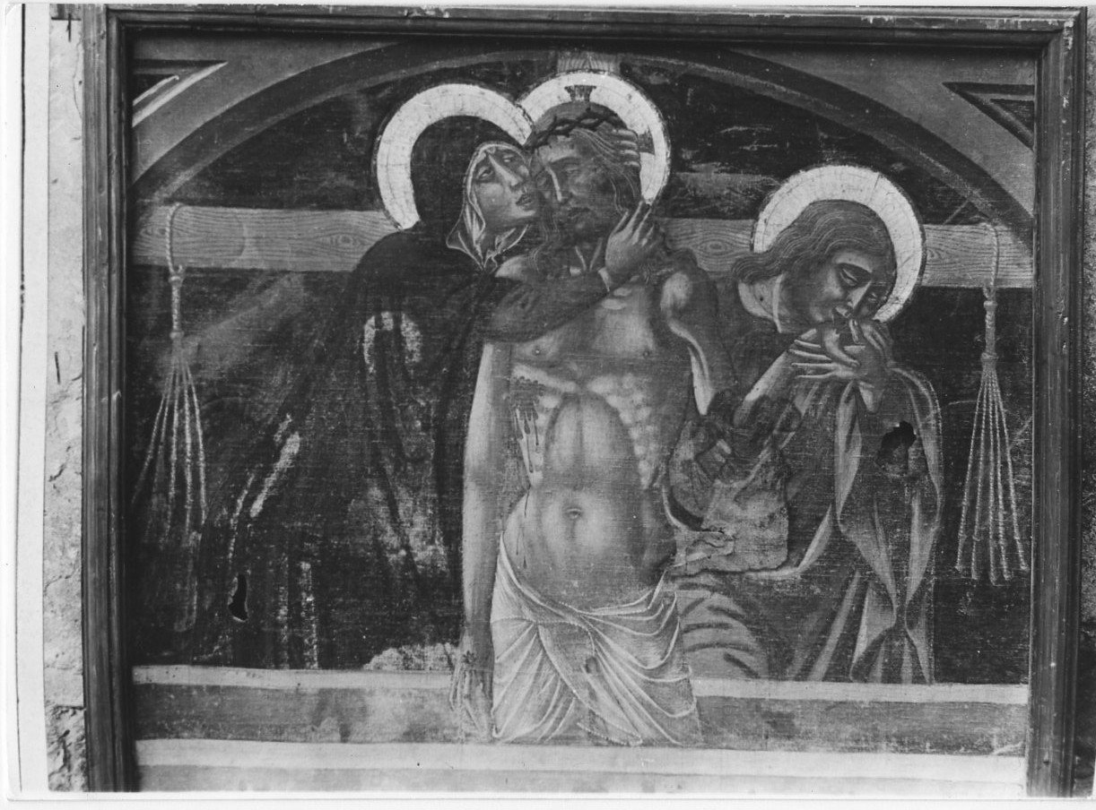 Pietà (stendardo, opera isolata) di Niccolò di Liberatore detto Alunno (attribuito) (seconda metà sec. XV)