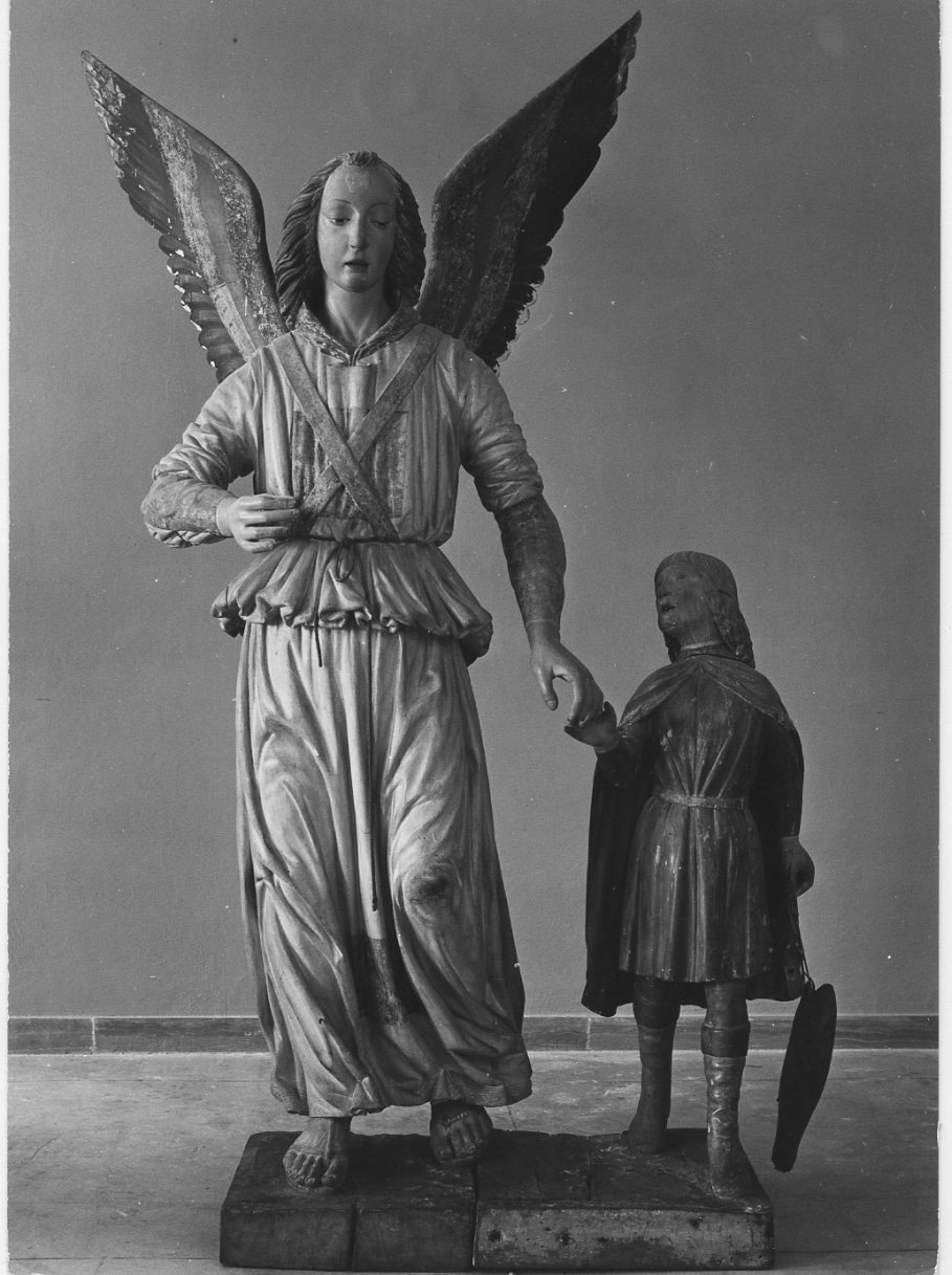 Tobia e l'Angelo (scultura, opera isolata) - bottega umbra (sec. XV)