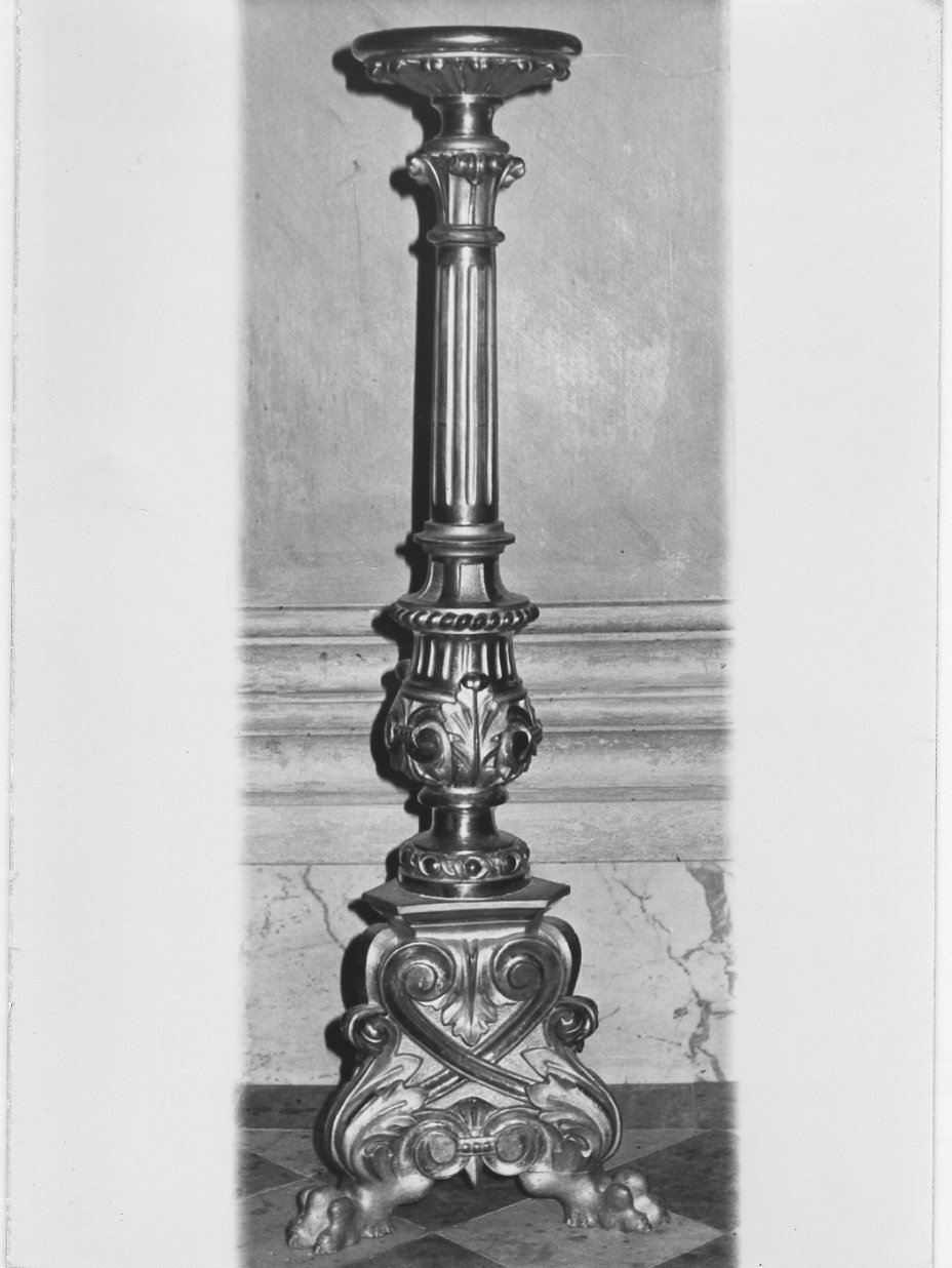 candeliere, insieme - bottega umbra (fine sec. XIX)