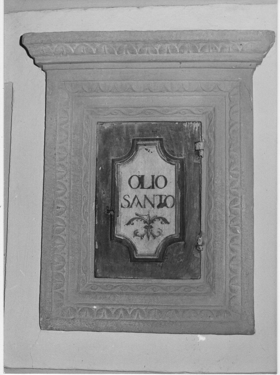 armadietto per oli santi, opera isolata - bottega umbra (secc. XVI/ XVII)