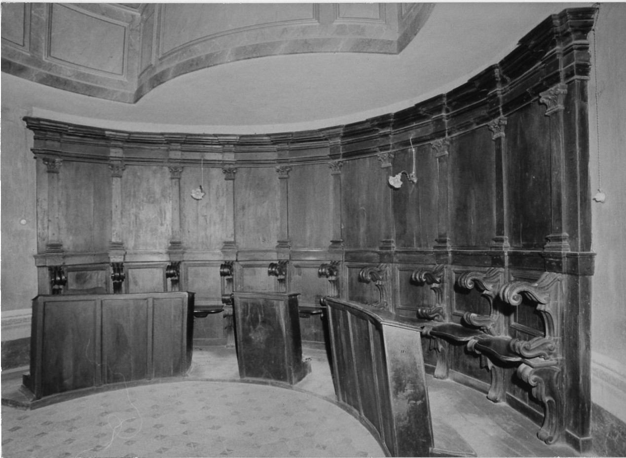 stalli del coro, insieme - bottega italiana (secc. XVII/ XVIII)