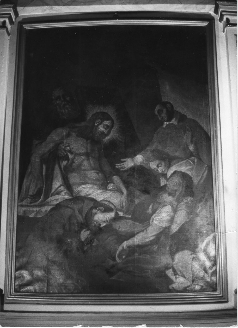 compianto sul Cristo morto (dipinto, opera isolata) - ambito italiano (sec. XVII)