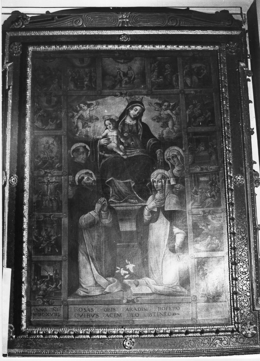 Madonna del Rosario (dipinto, opera isolata) di Sensini Pietro Paolo (sec. XVII)