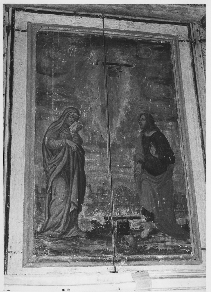 sportello, elemento d'insieme - bottega italiana (fine/inizio secc. XVI/ XVII)