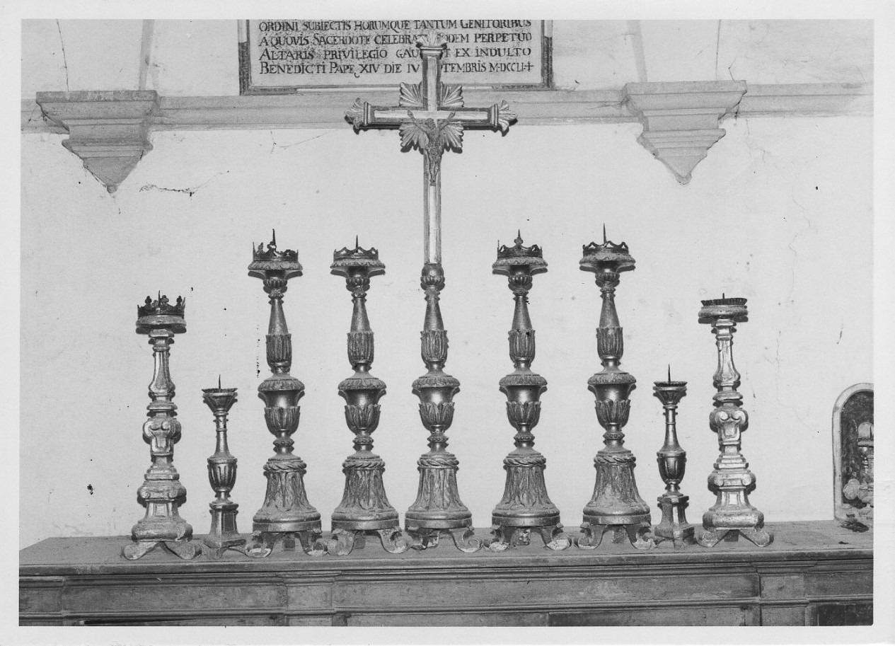 croce d'altare, elemento d'insieme - bottega italiana (sec. XVIII)