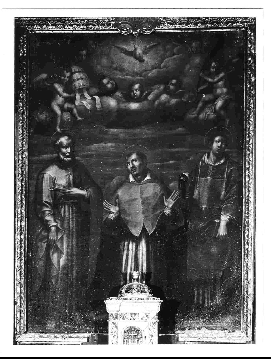 SS. PIetro, Carlo Borromeo e Lorenzo (dipinto, opera isolata) - ambito Italia centrale (prima metà sec. XVII)