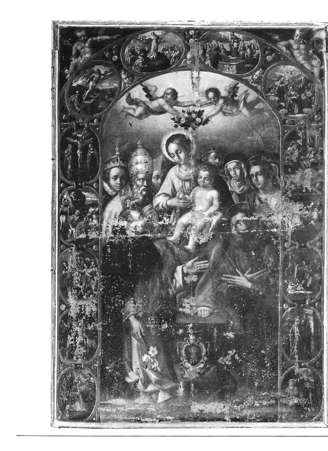 Madonna del Rosario (dipinto, elemento d'insieme) - ambito Italia centrale (sec. XVII)