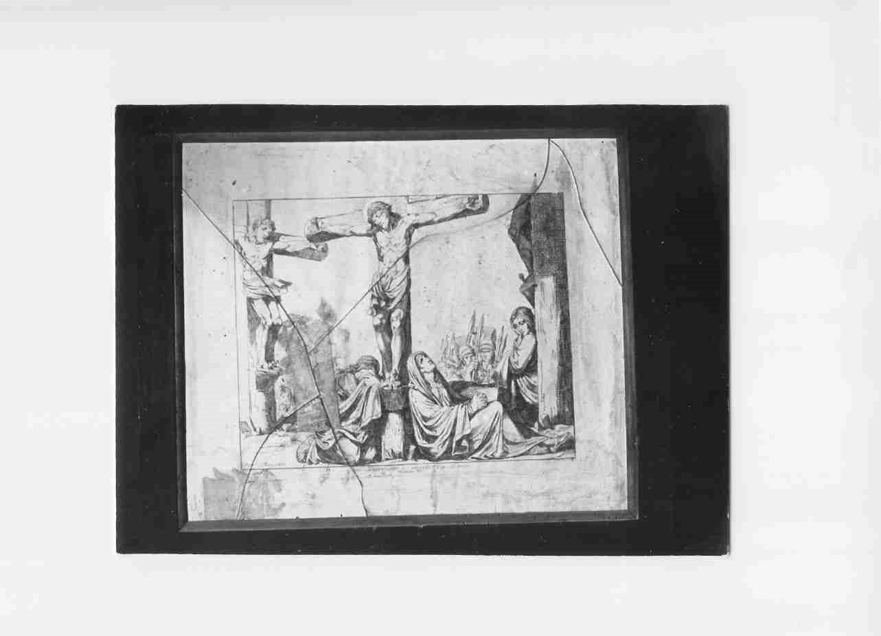 stazione XII: Gesù innalzato e morto in croce (Via Crucis, opera isolata) di Pinelli Bartolomeo (sec. XIX)