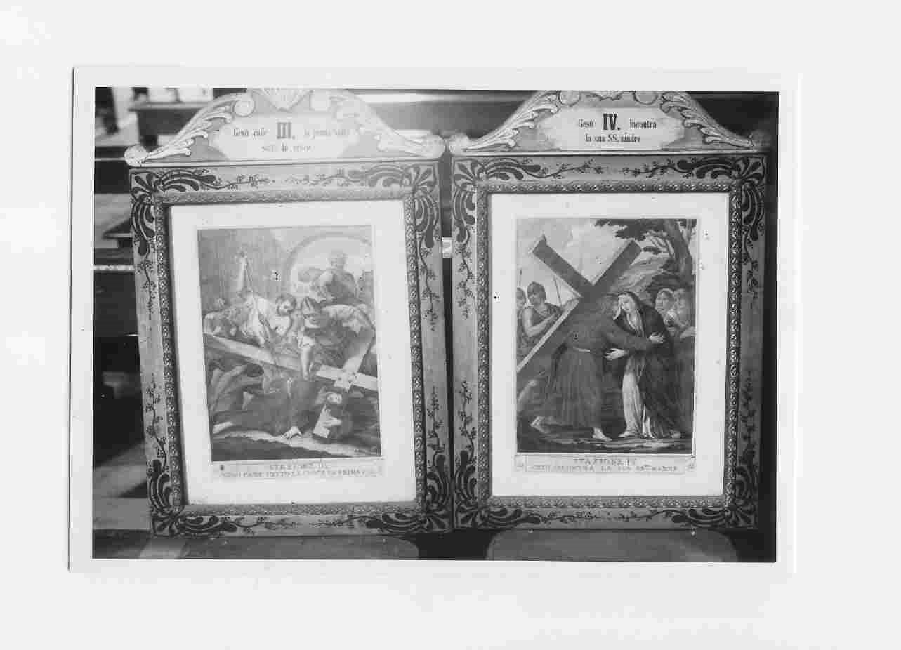 stazione III: Gesù cade sotto la croce la prima volta (Via Crucis, elemento d'insieme) - bottega italiana (sec. XIX)