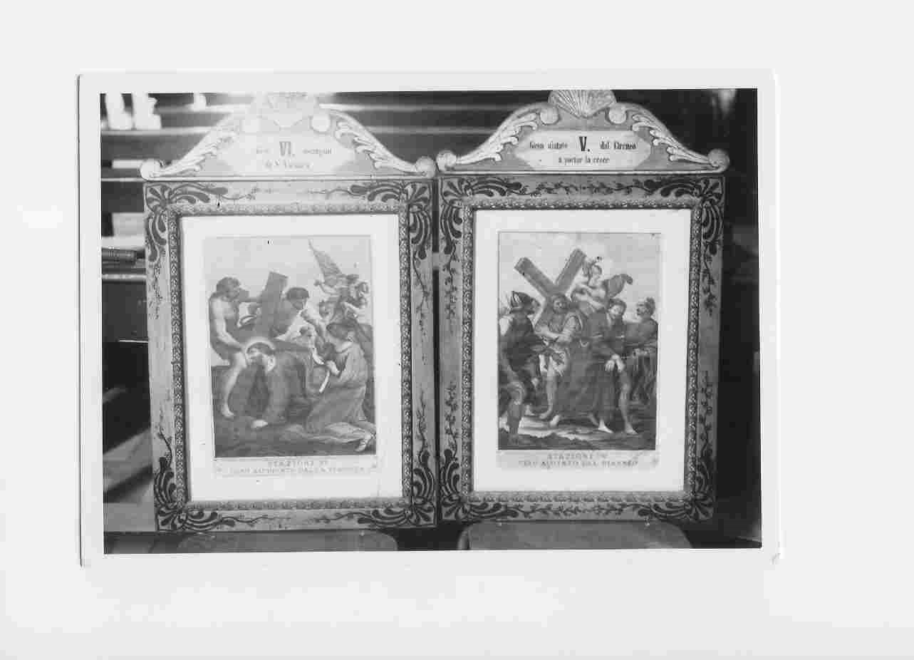 stazione VI: Gesù asciugato dalla Veronica (Via Crucis, elemento d'insieme) - bottega italiana (sec. XIX)