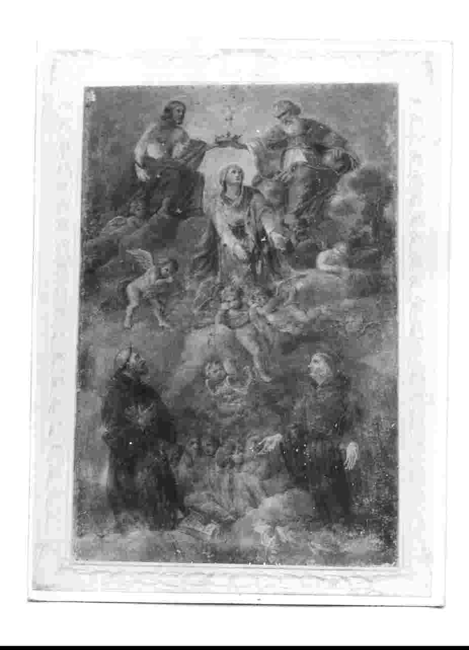 Madonna in gloria tra San Francesco e S. Antonio da Padova (dipinto, opera isolata) - ambito Italia centrale (sec. XVIII)