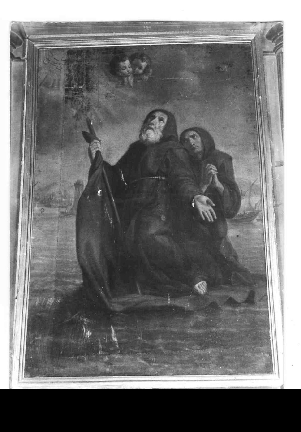 San Francesco di Paola nel mare in tempesta (dipinto, opera isolata) - ambito Italia centrale (sec. XVIII)